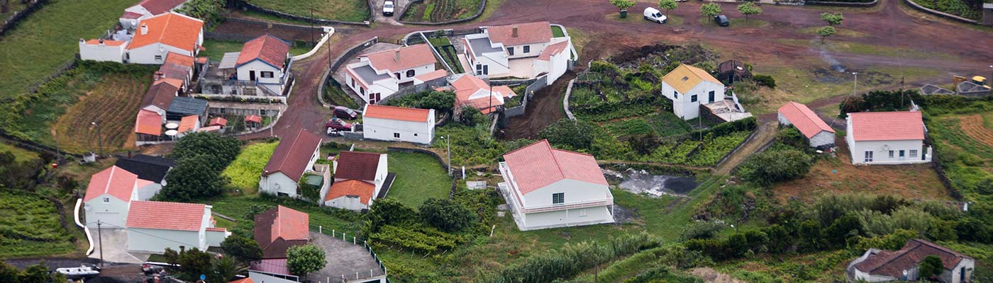 View of village from above.